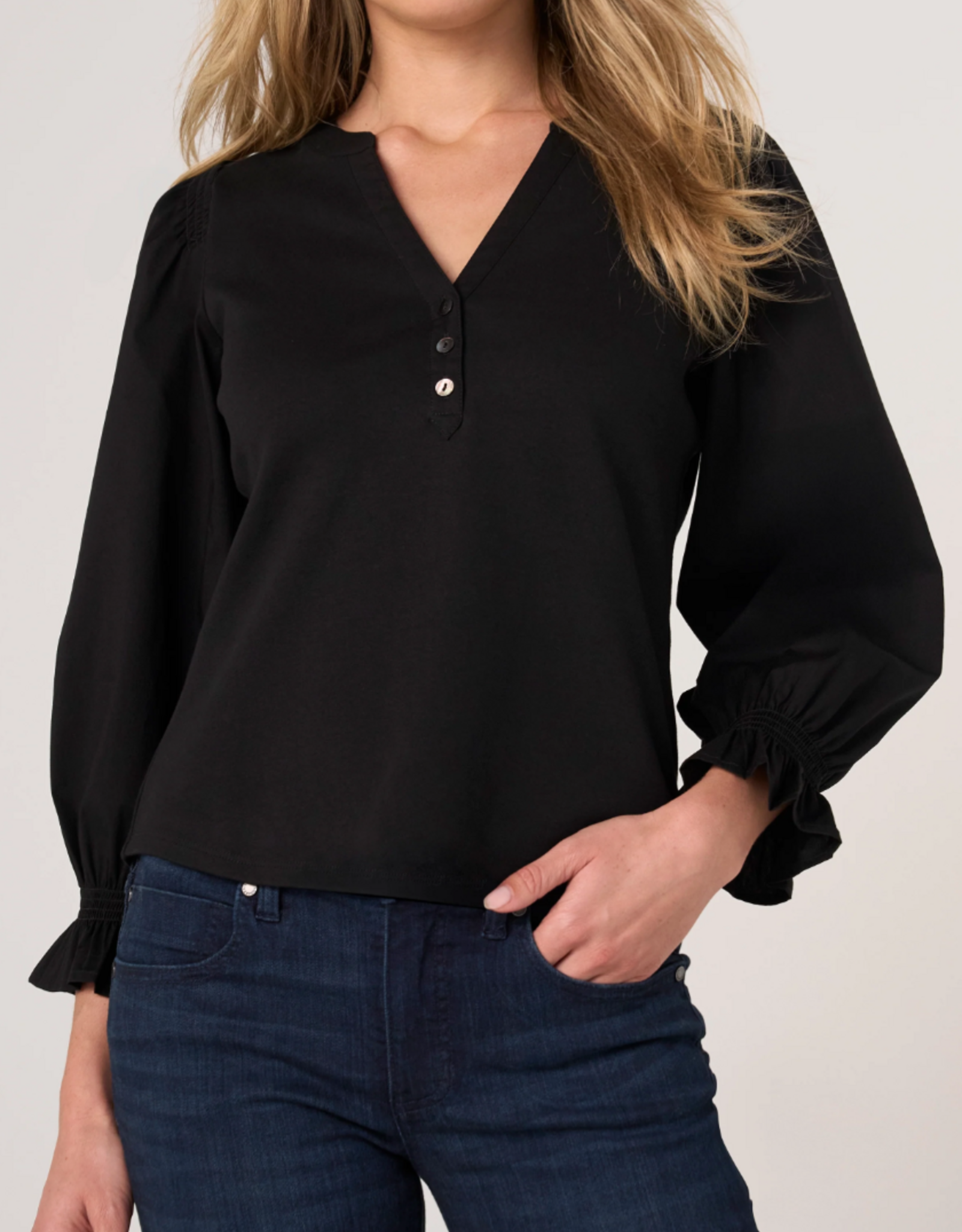 Liverpool Liverpool - LM8L90K99 Knit to Woven Top