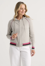 ZAKET & PLOVER Zaket & Plover - ZP8507U Stripe Trim Zip-Up Hoodie FW26