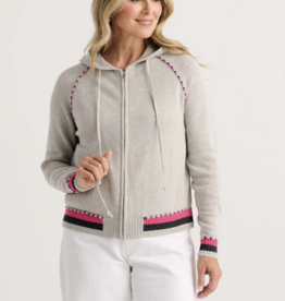 ZAKET & PLOVER Zaket & Plover - ZP8507U Stripe Trim Zip-Up Hoodie FW26
