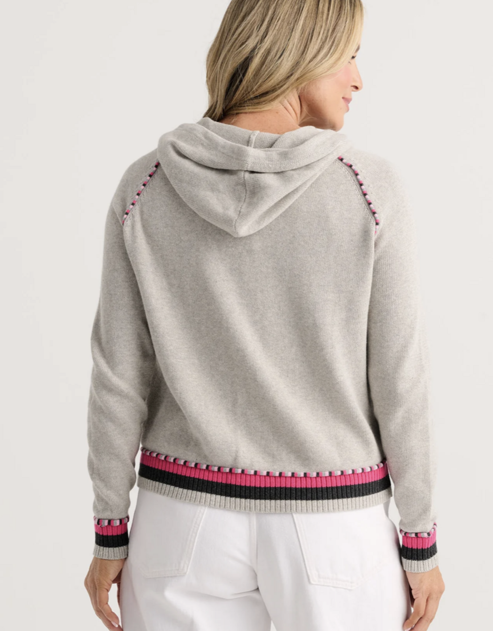 ZAKET & PLOVER Zaket & Plover - ZP8507U Stripe Trim Zip-Up Hoodie FW26