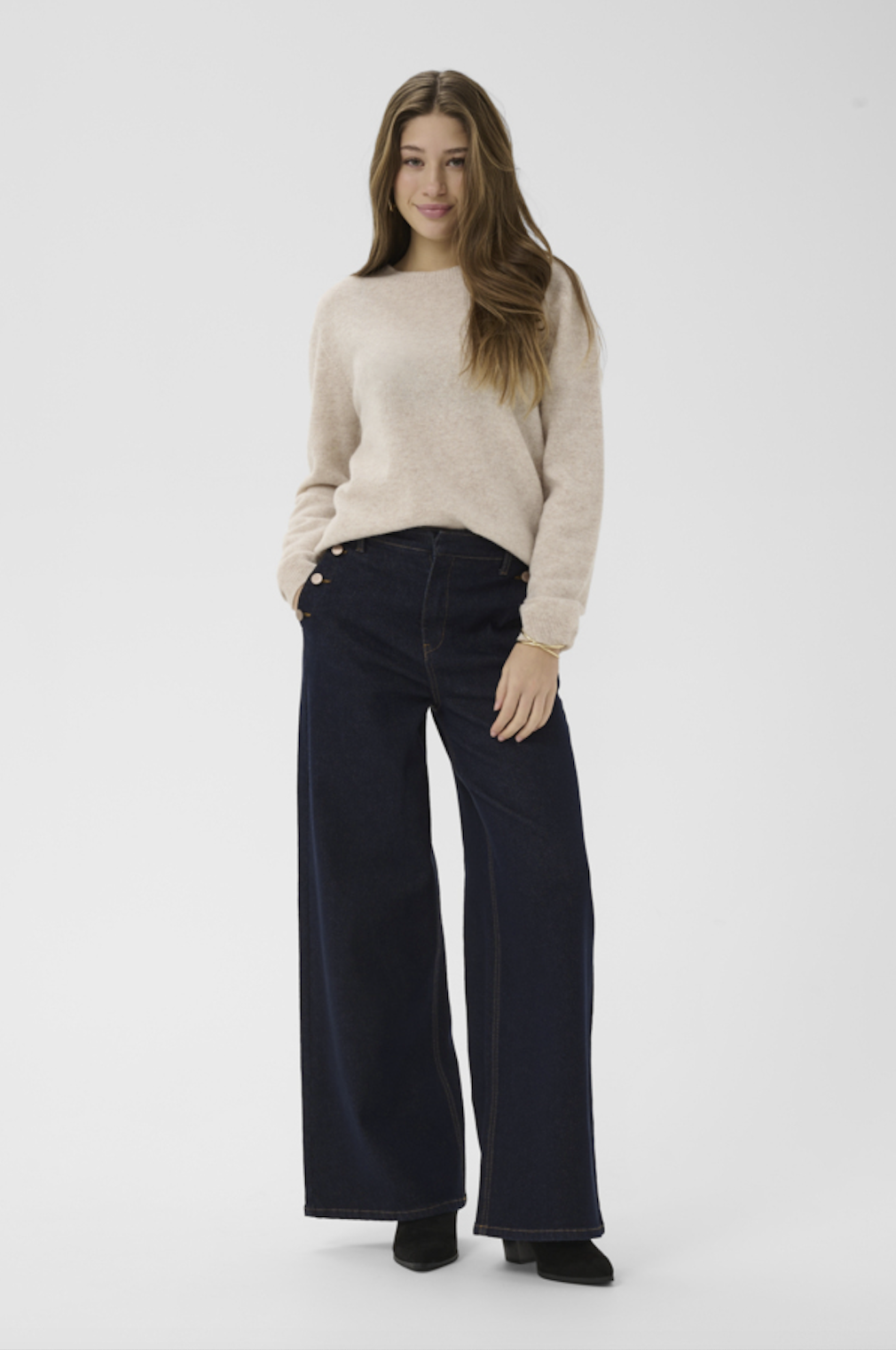 Cream CRVisti Pant with Button