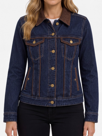 Liverpool LM1D72CHF Veste en Denim à Col en Velours