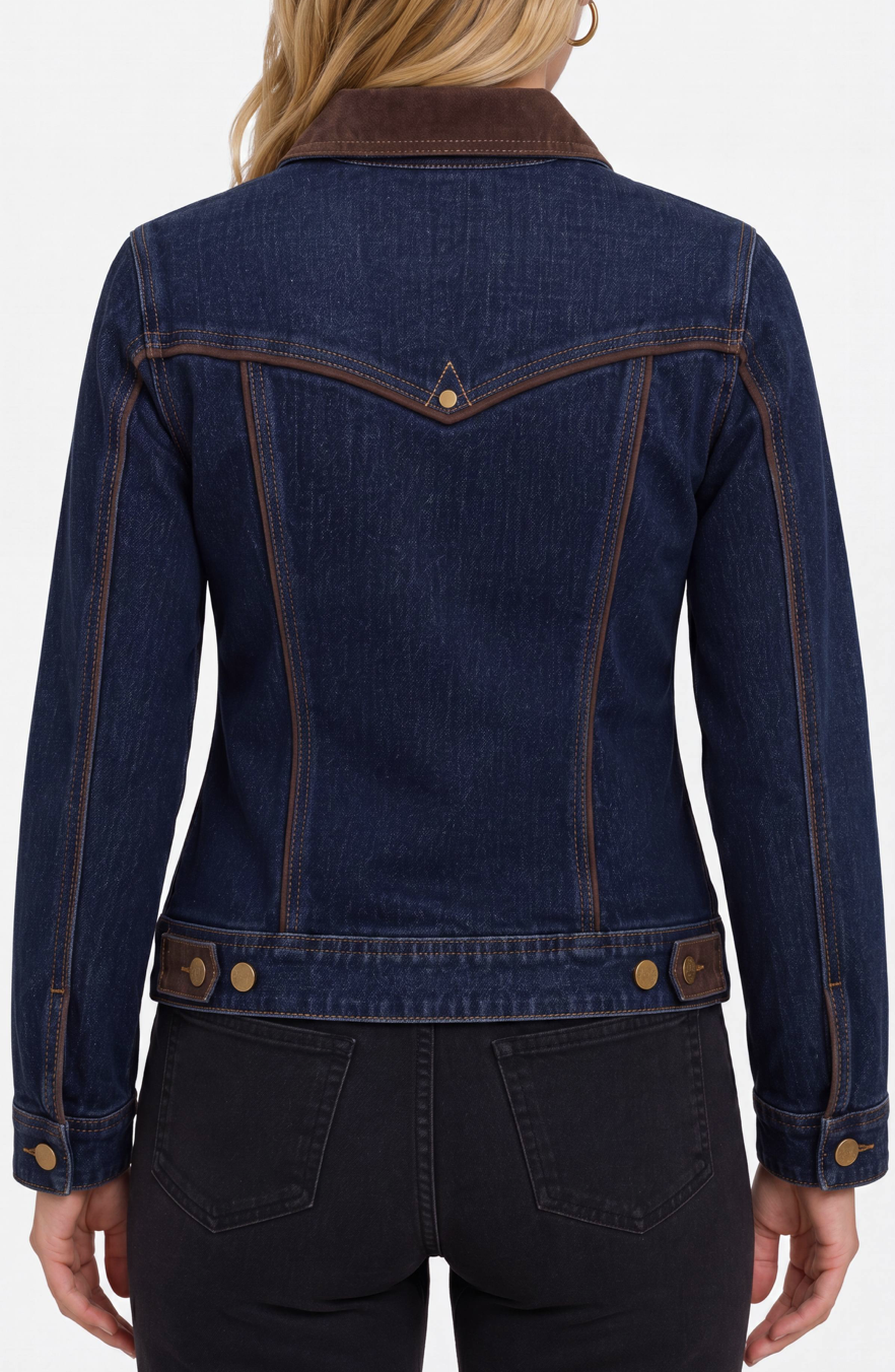 Liverpool LM1D72CHF Veste en Denim à Col en Velours