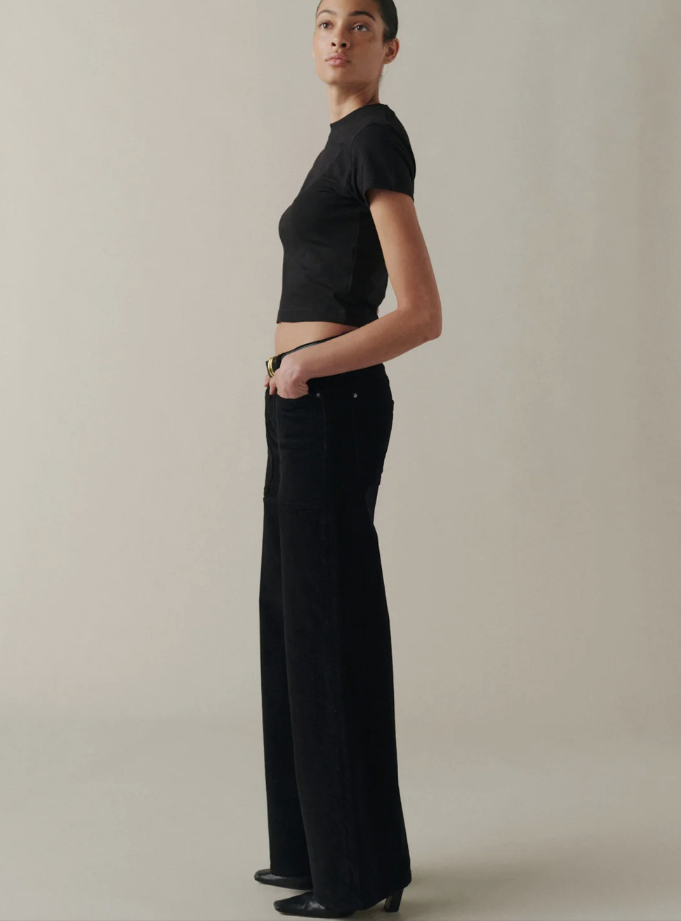 Warp + Weft Pantalon Velour côtelé jambe large  Nce