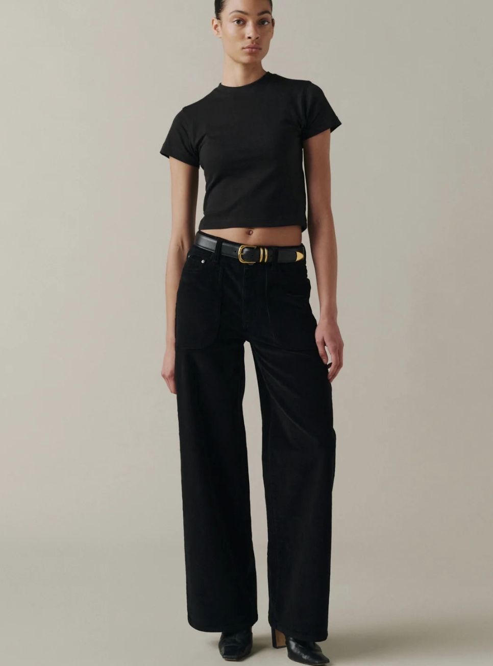 Warp + Weft Pantalon Velour côtelé jambe large  Nce