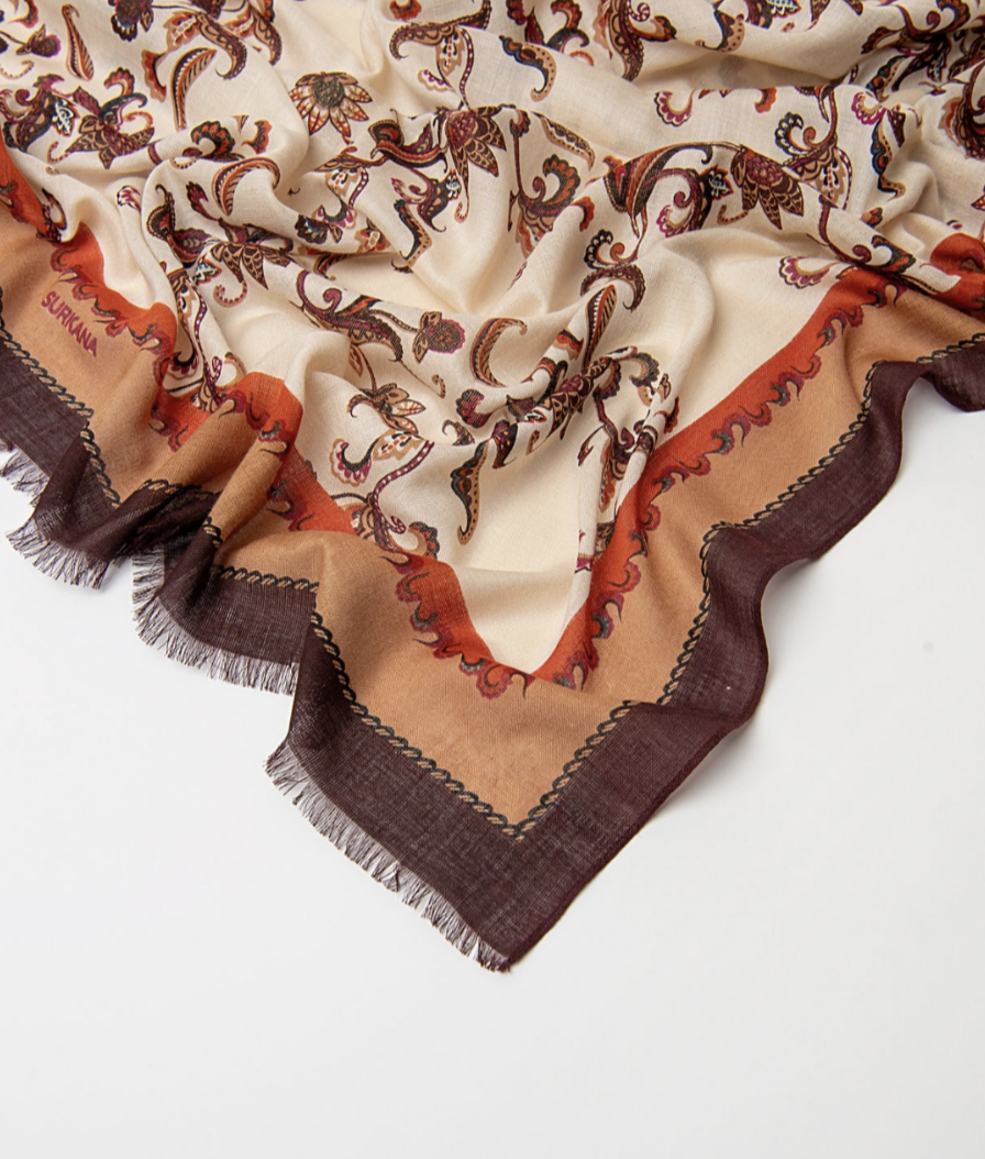 Surkana 36PACI221 Printed Scarf FW26