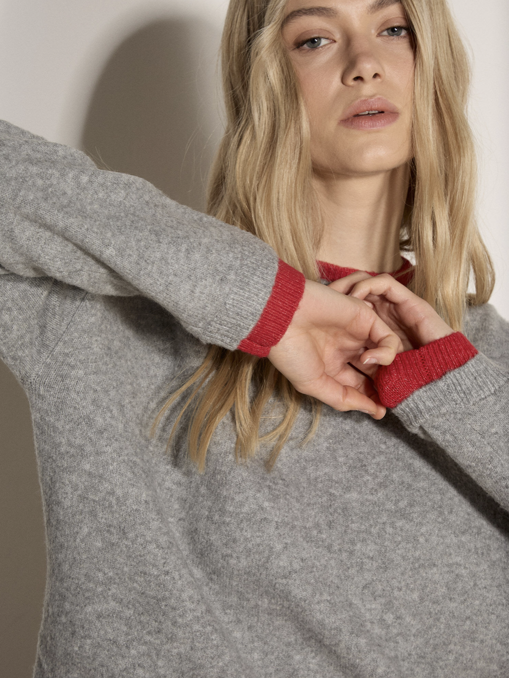 Apricot Contrast Colour Layered sweater