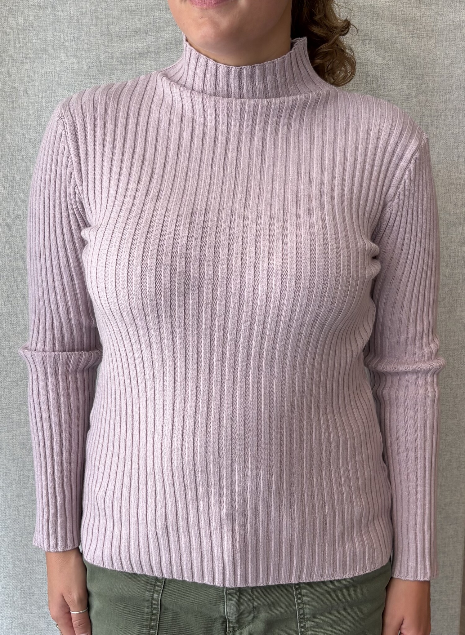 Pistache B2468 Ribbed Knit Turtle Neck