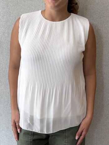 Pistache Blouse de Georgette Plissée R0391