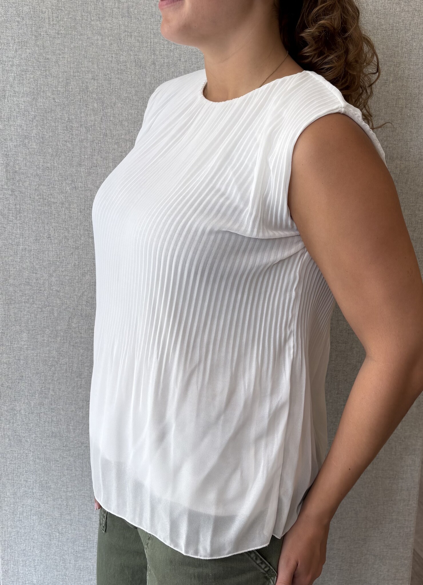 Pistache R0391 Georgette Plisse Blouse