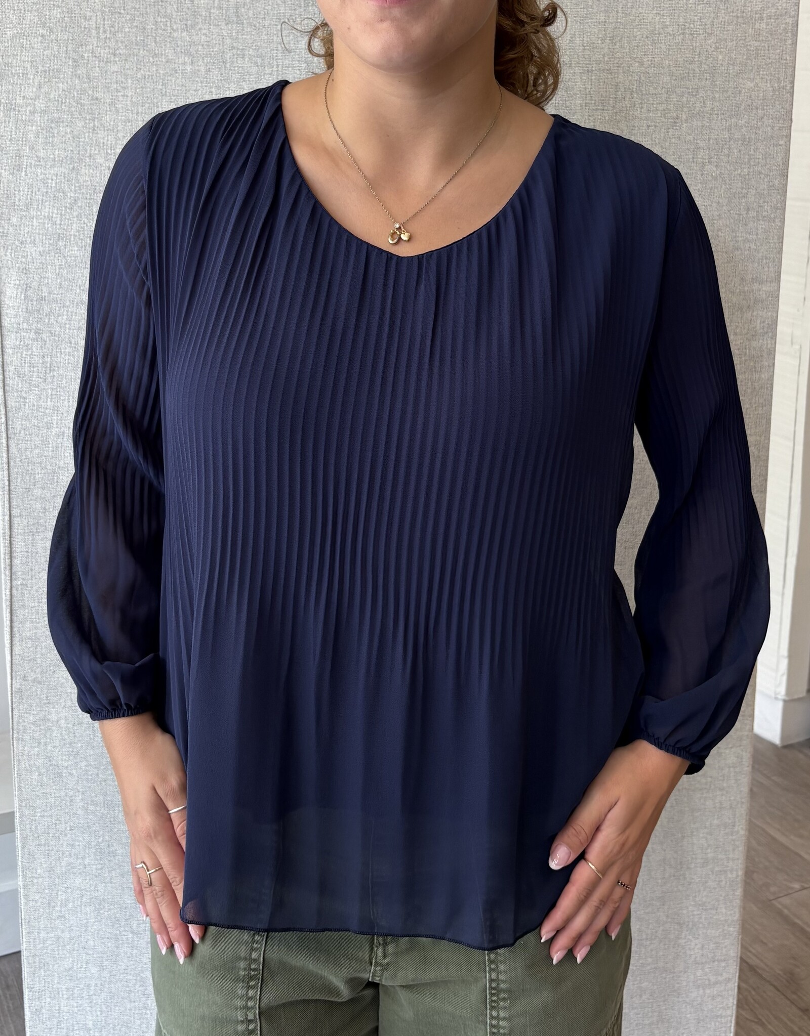 Pistache Pistache - R0389 Georgette V-Neck Blouse