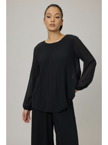 Pistache Pistache - R0389 Blouse en Georgette Plissée