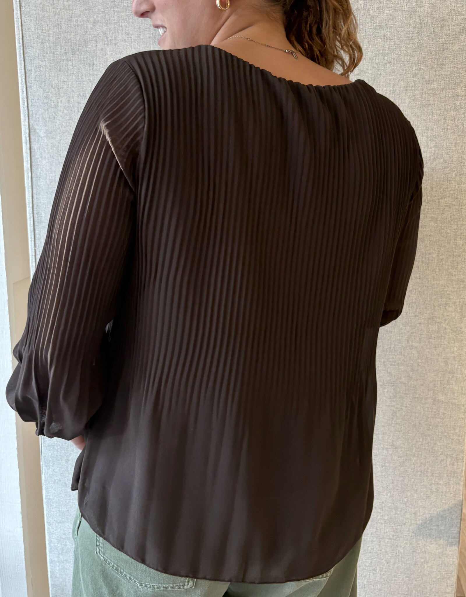 Pistache Pistache - R0389 Georgette V-Neck Blouse