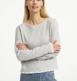 Yaya Yaya- Sweater with ruffle woven cuffs  01000625