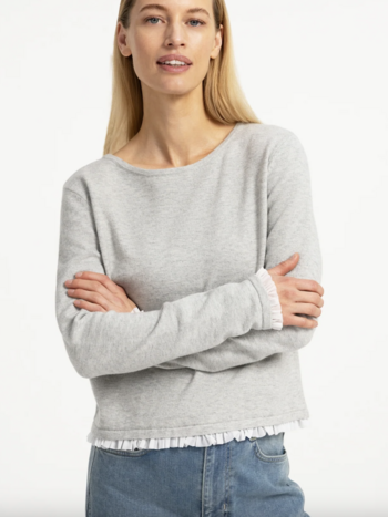 Yaya Sweater with ruffle woven cuffs  01000625