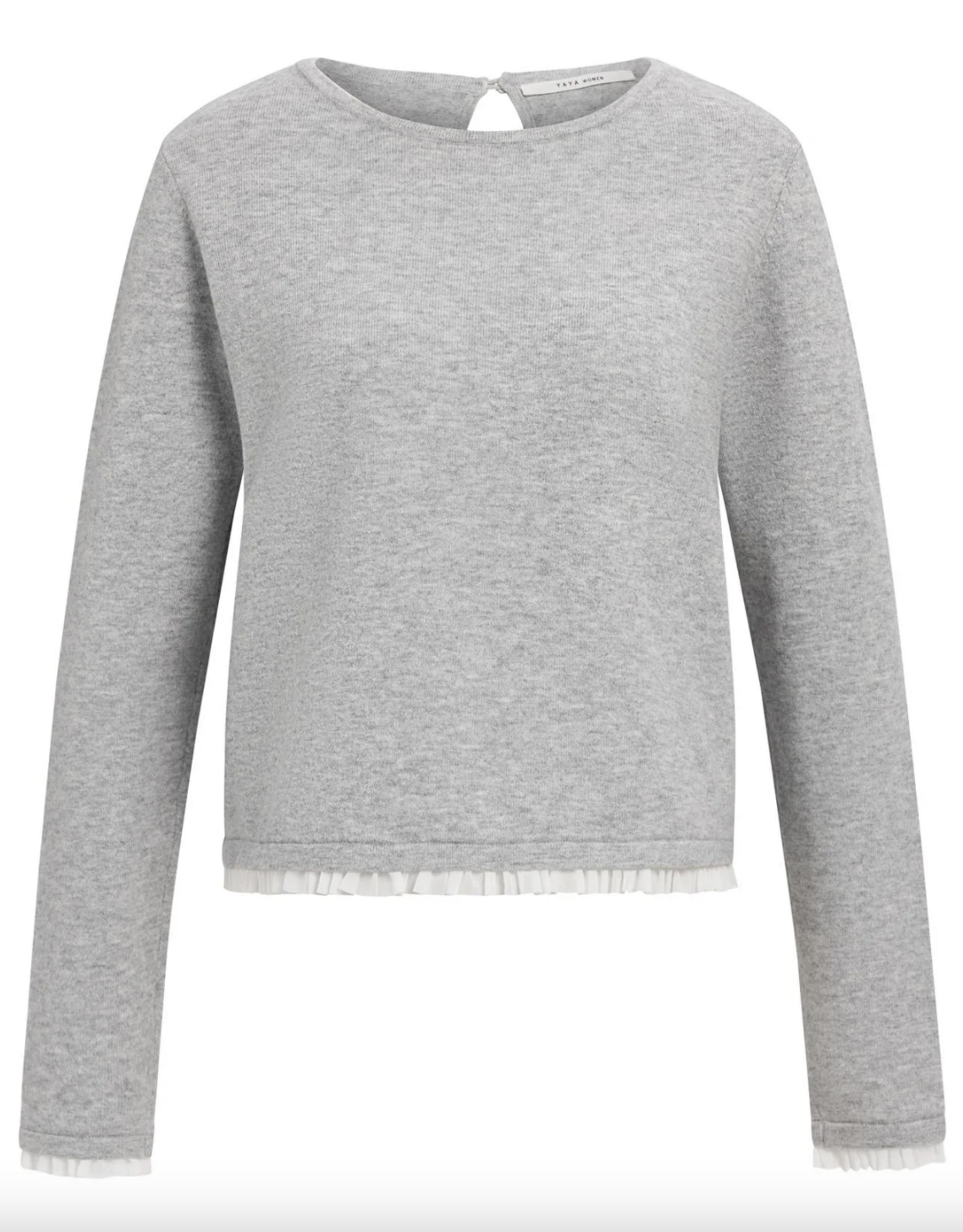 Yaya Yaya- Sweater with ruffle woven cuffs  01000625