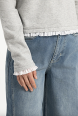 Yaya Yaya- Sweater with ruffle woven cuffs  01000625
