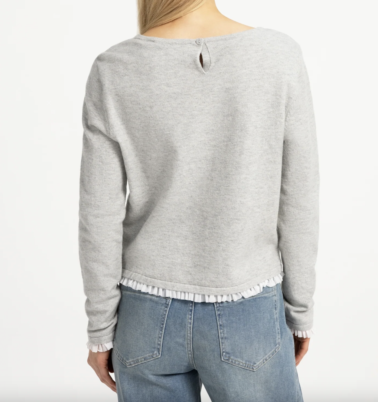Yaya Sweater with ruffle woven cuffs  01000625