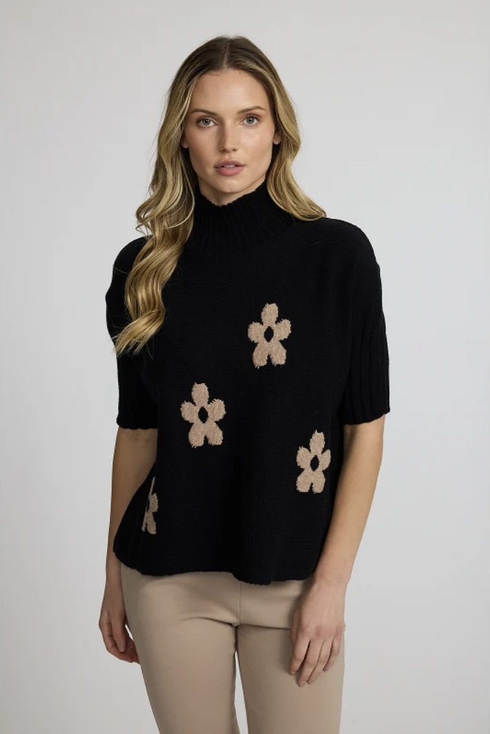Pistache F25866 Ribbed Funnel Neck Knit Sweater