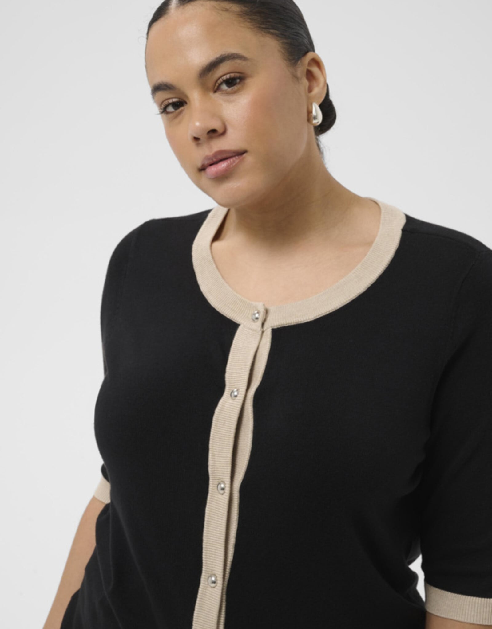 Kaffe Curve Kaffe Curve- KClizzy contrast cardigan