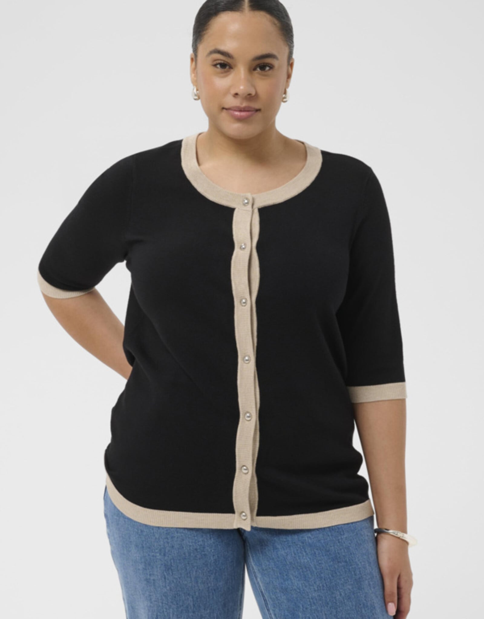 Kaffe Curve Kaffe Curve- KClizzy contrast cardigan
