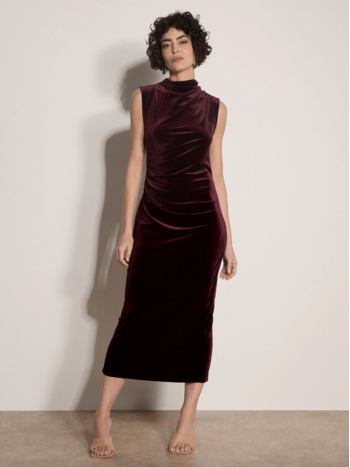 Apricot Apricot - Velvet High Neck Bodycon Dress
