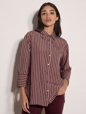 Apricot Pinstripe Oversized Shirt