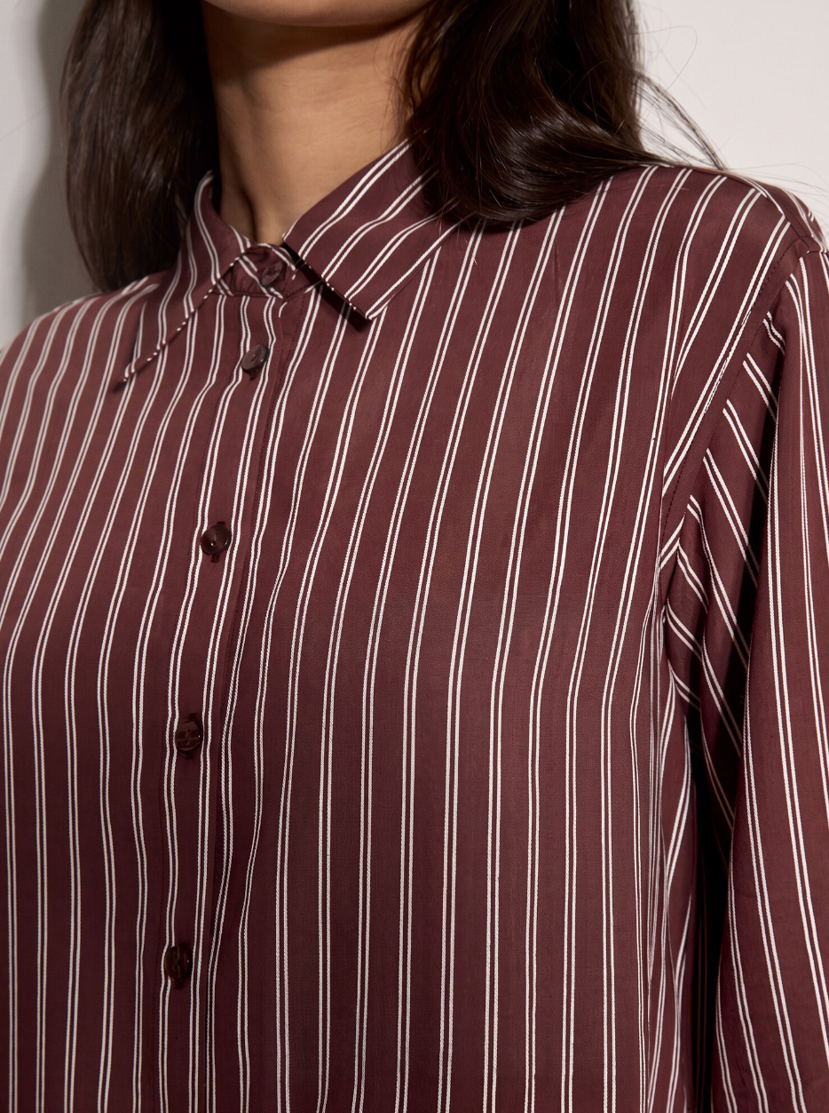 Apricot Pinstripe Oversized Shirt