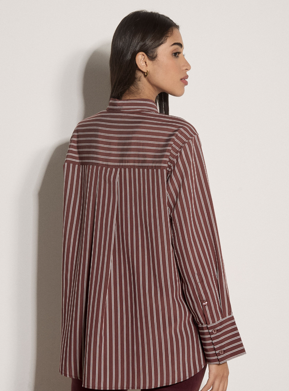 Apricot Pinstripe Oversized Shirt