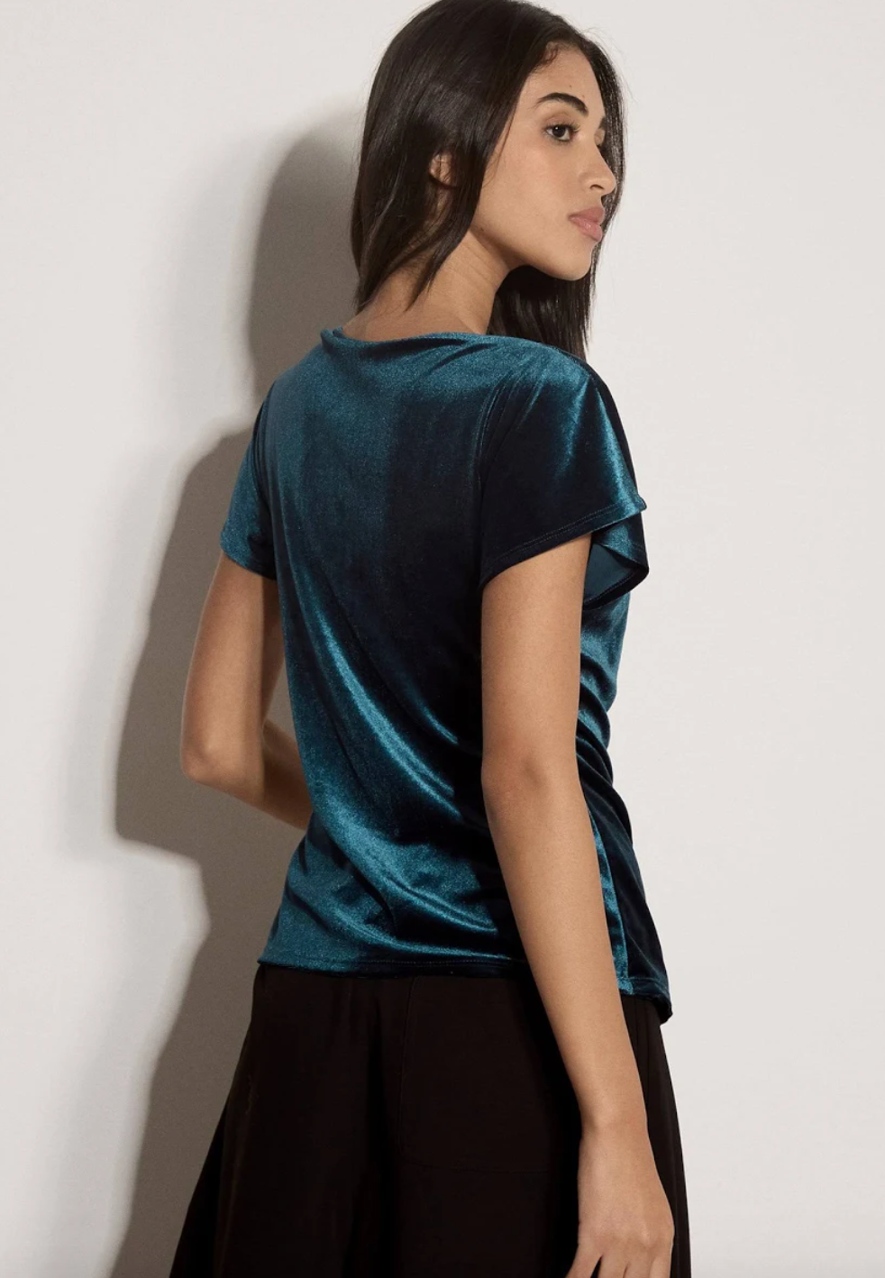 Apricot Haut asymétrique en velours
