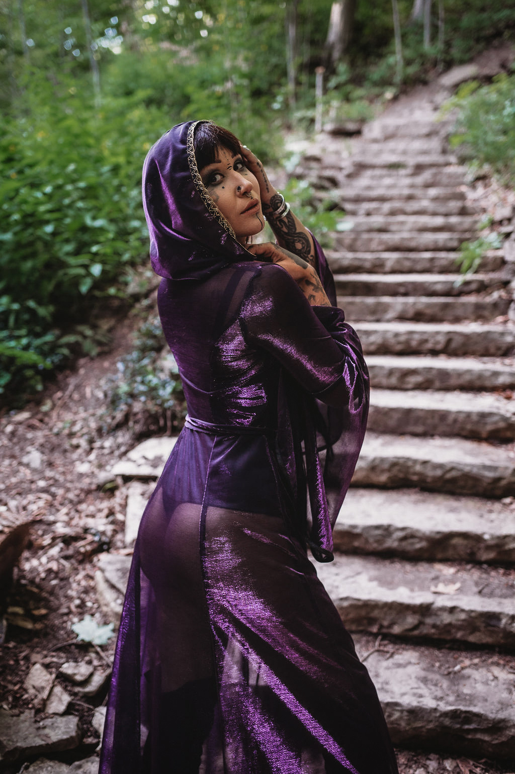 Priestess Cloak: Sheer with Royal Gold Trim