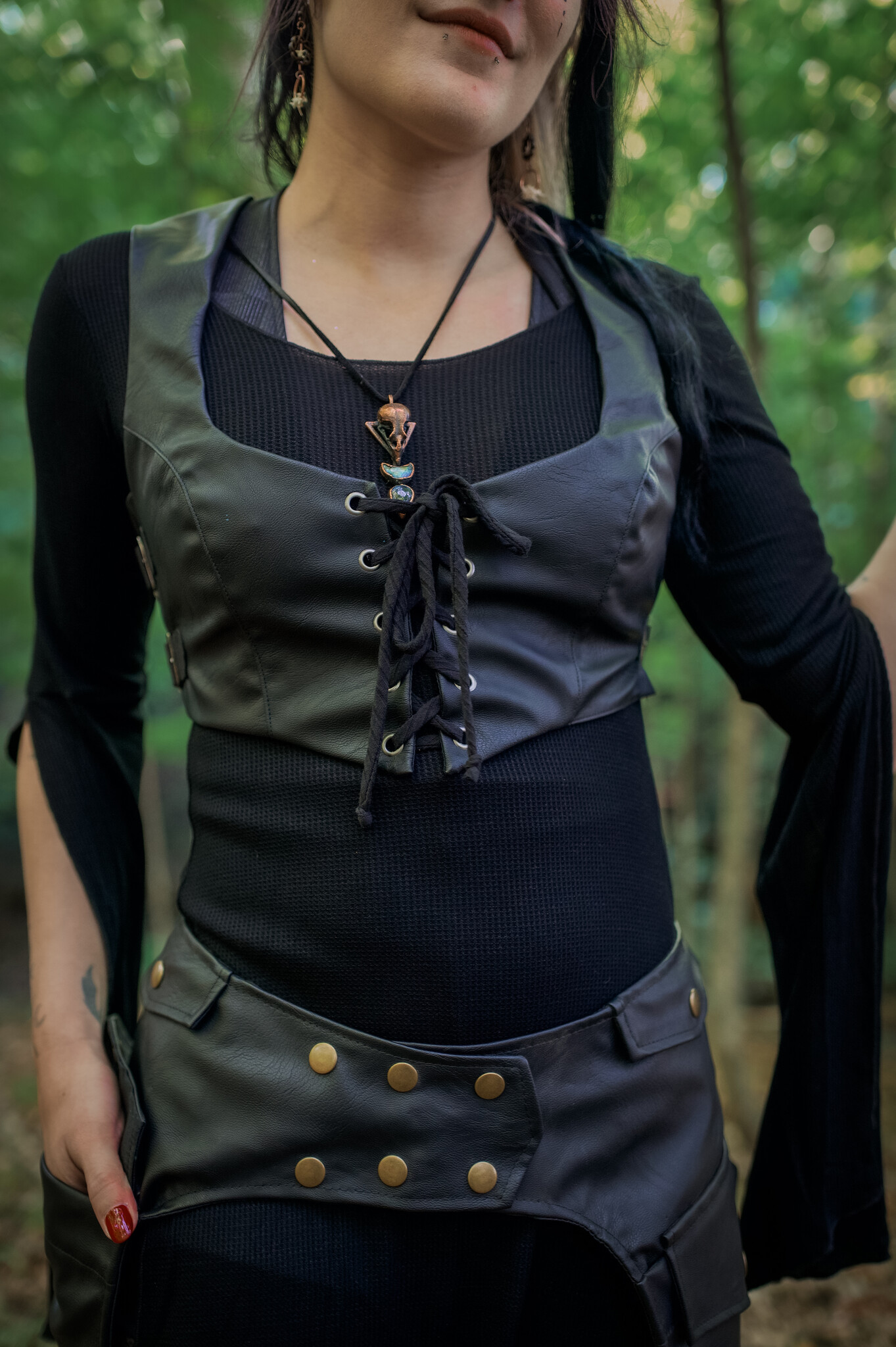 Adjustable Buckle Vest: Faux Leather