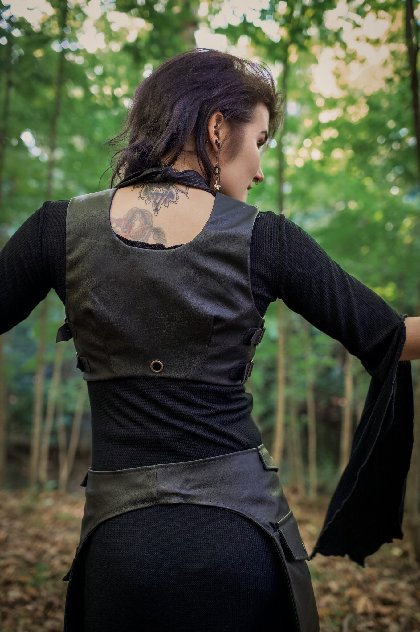 Adjustable Buckle Vest: Faux Leather