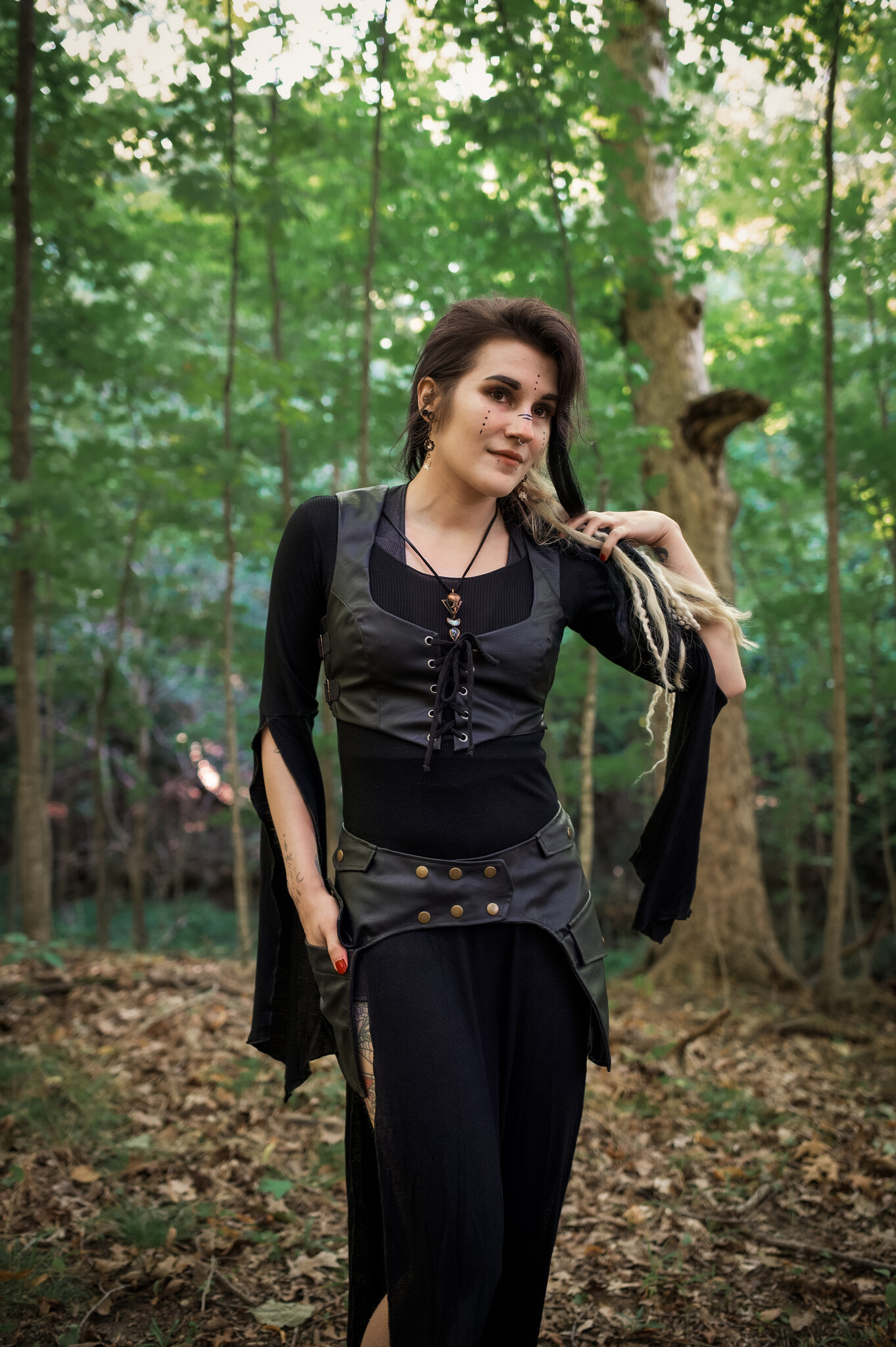 Adjustable Buckle Vest: Faux Leather