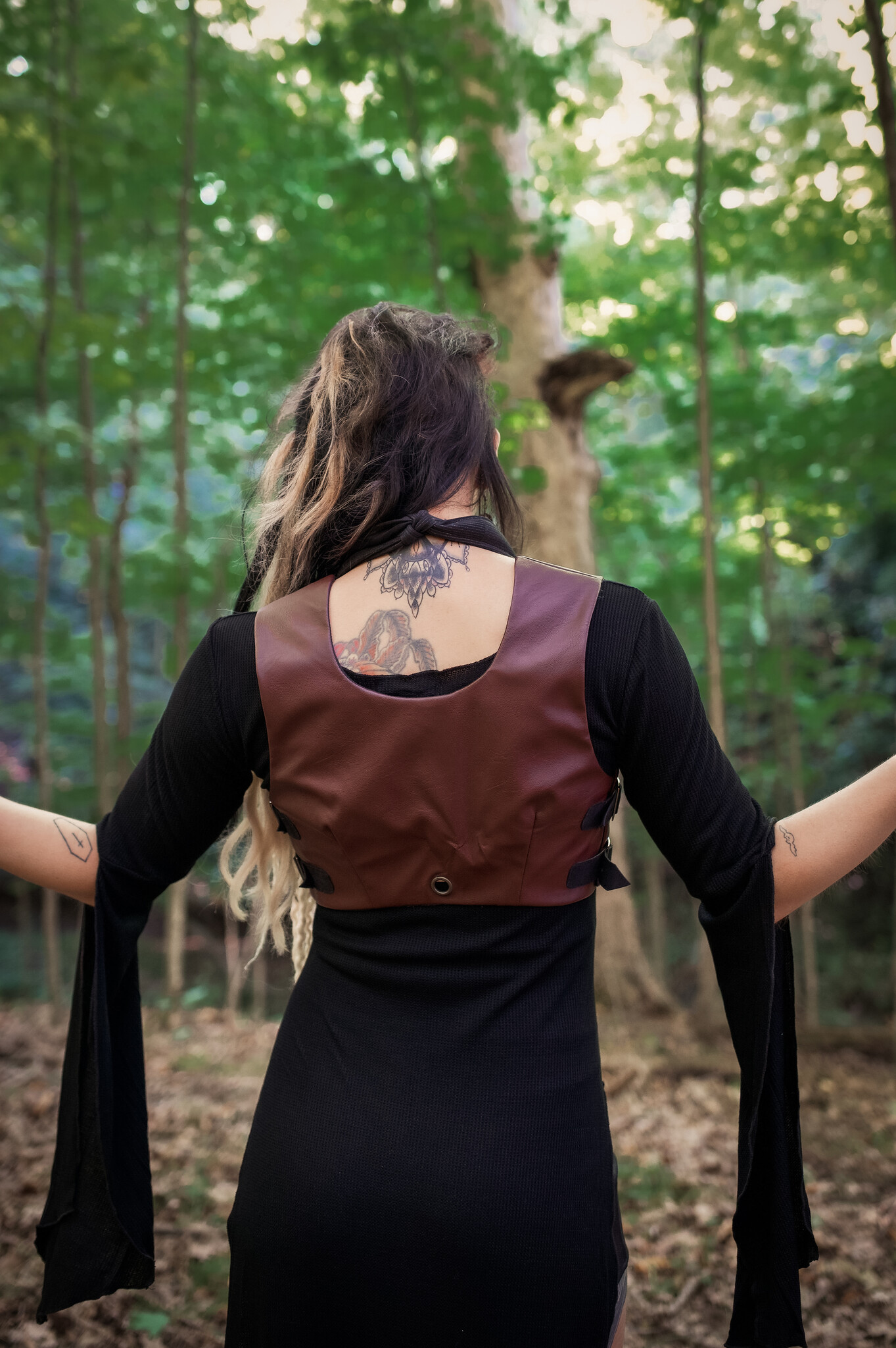 Adjustable Buckle Vest: Faux Leather