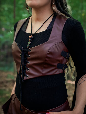 Adjustable Buckle Vest: Faux Leather