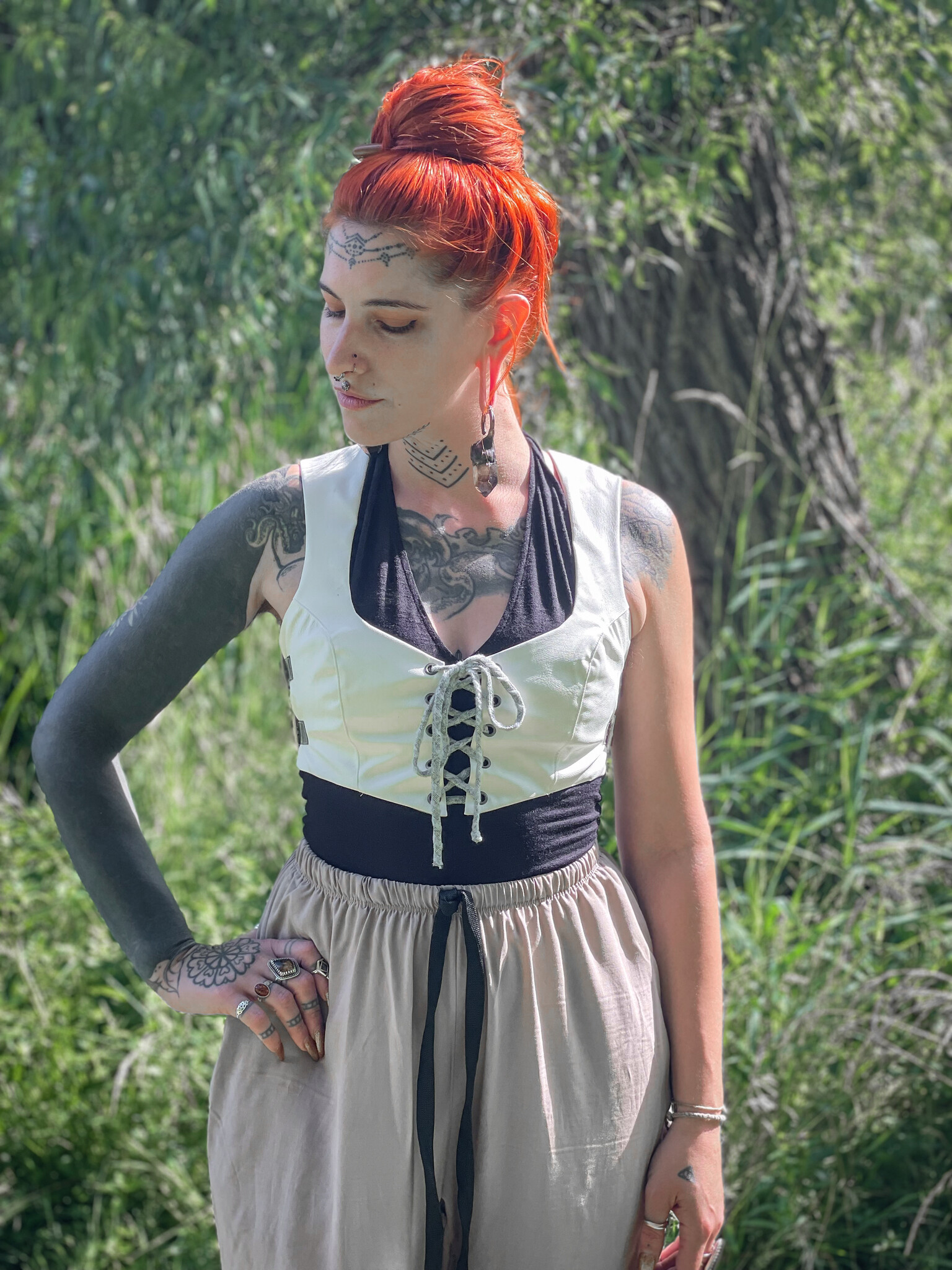 Adjustable Buckle Vest: Faux Leather