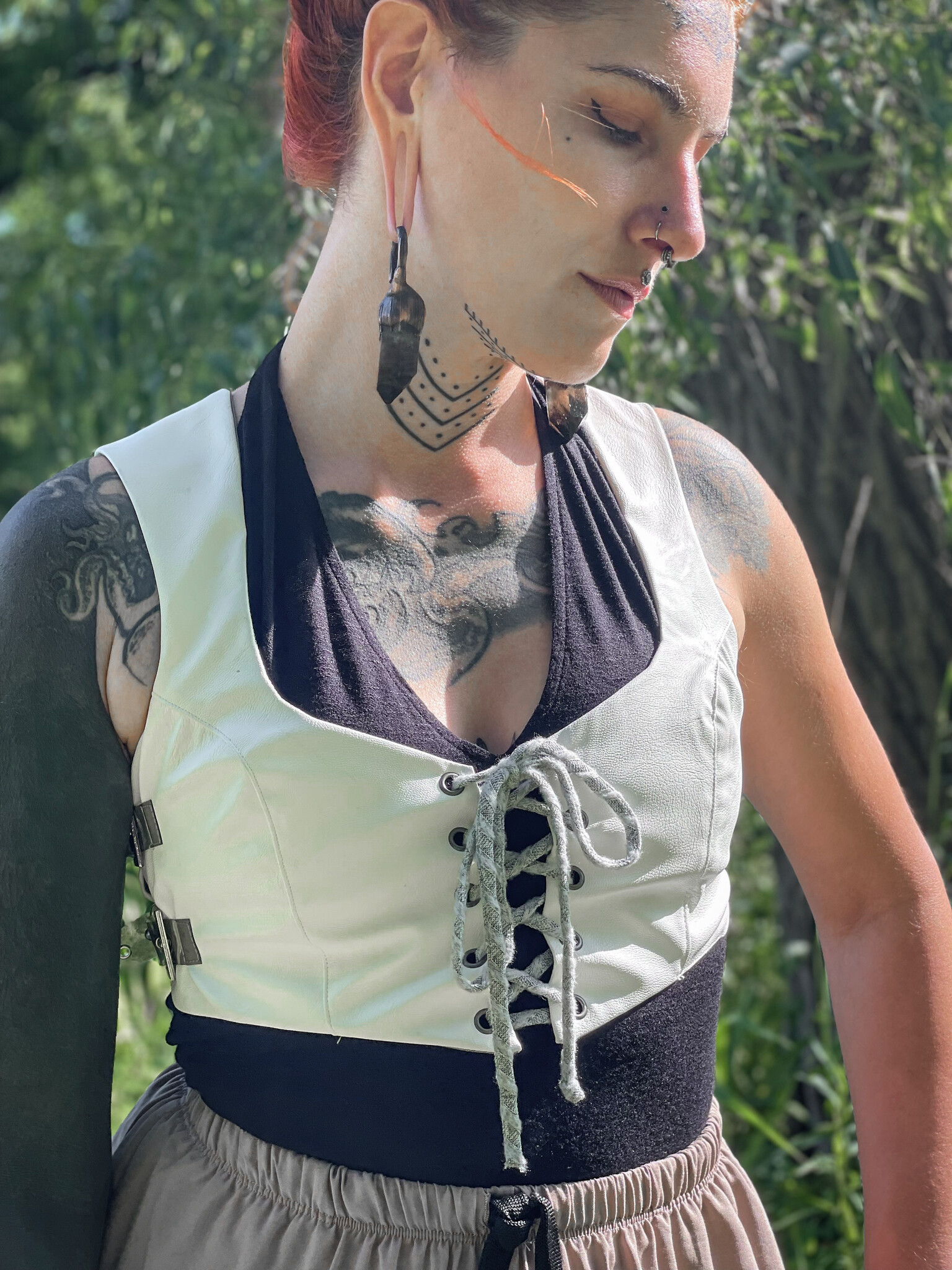 Adjustable Buckle Vest: Faux Leather