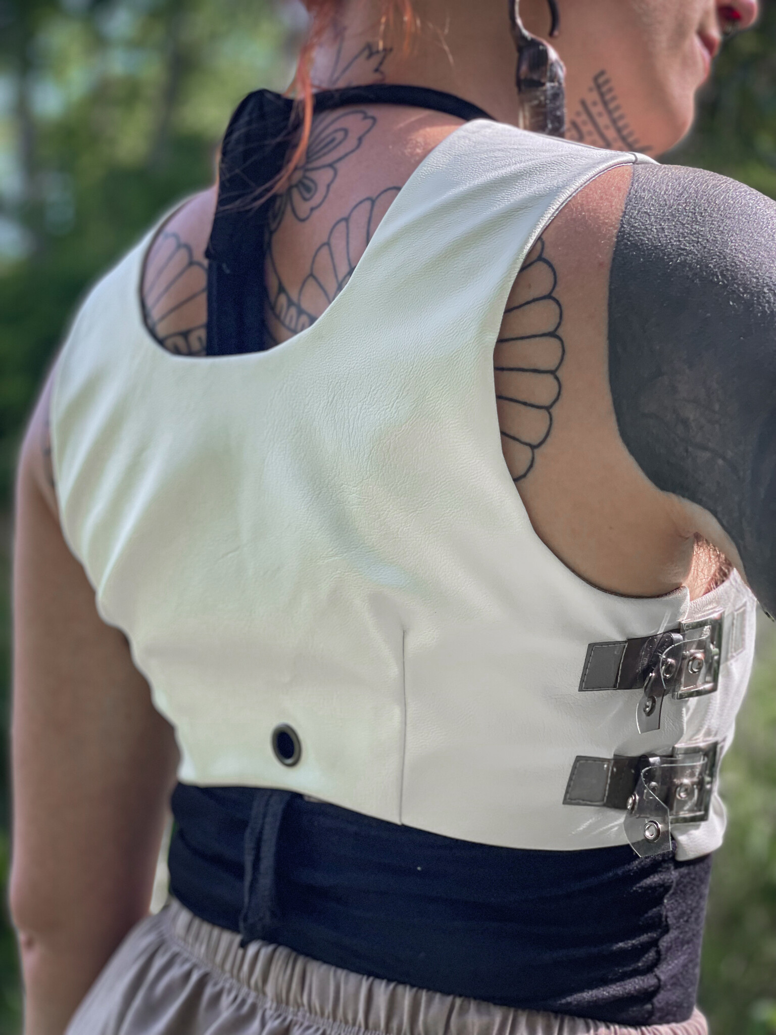 Adjustable Buckle Vest: Faux Leather