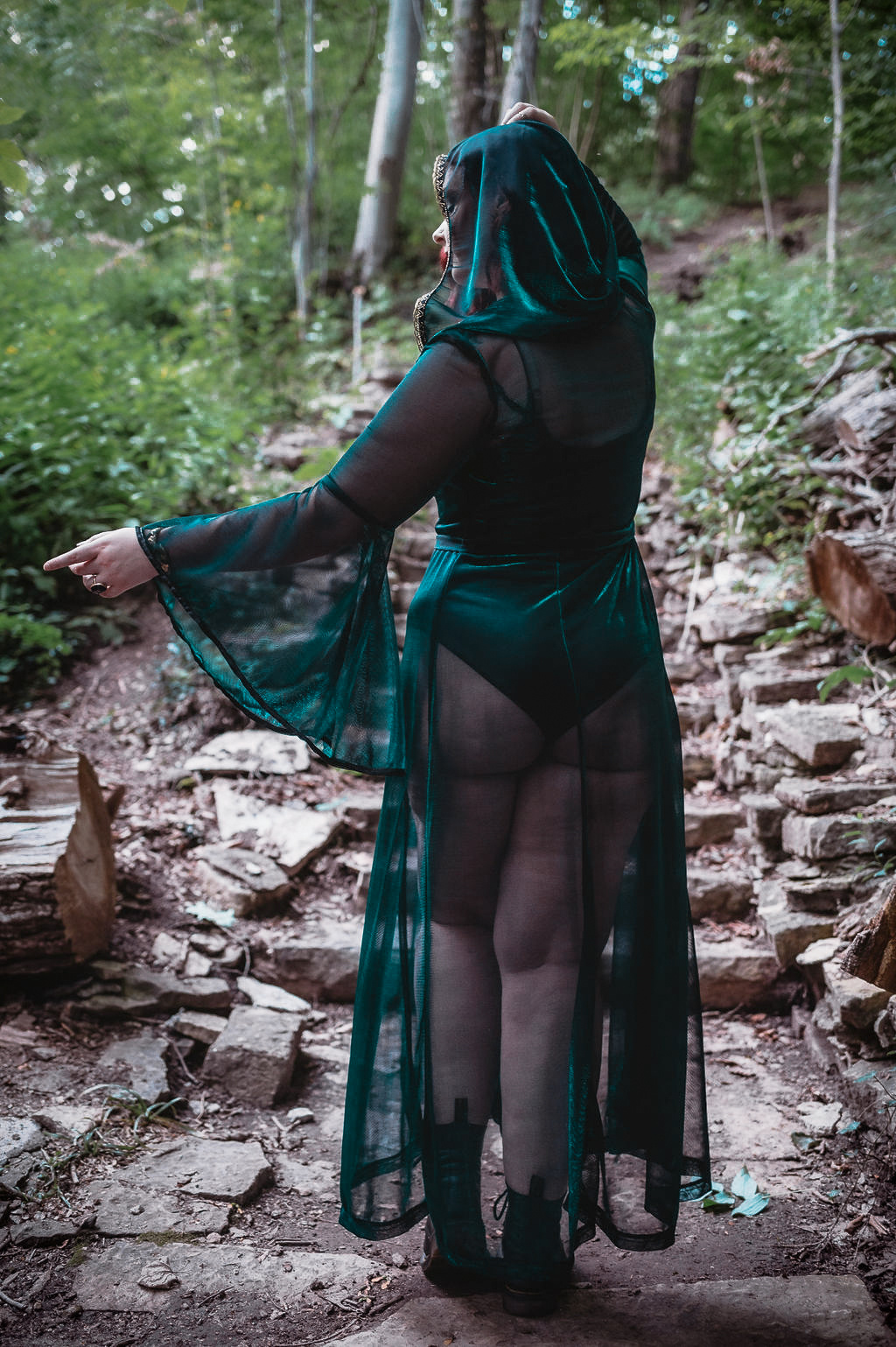 Priestess Cloak: Sheer with Royal Gold Trim