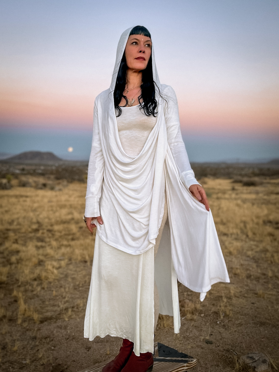 Hooded Mantle Wrap: Ivory