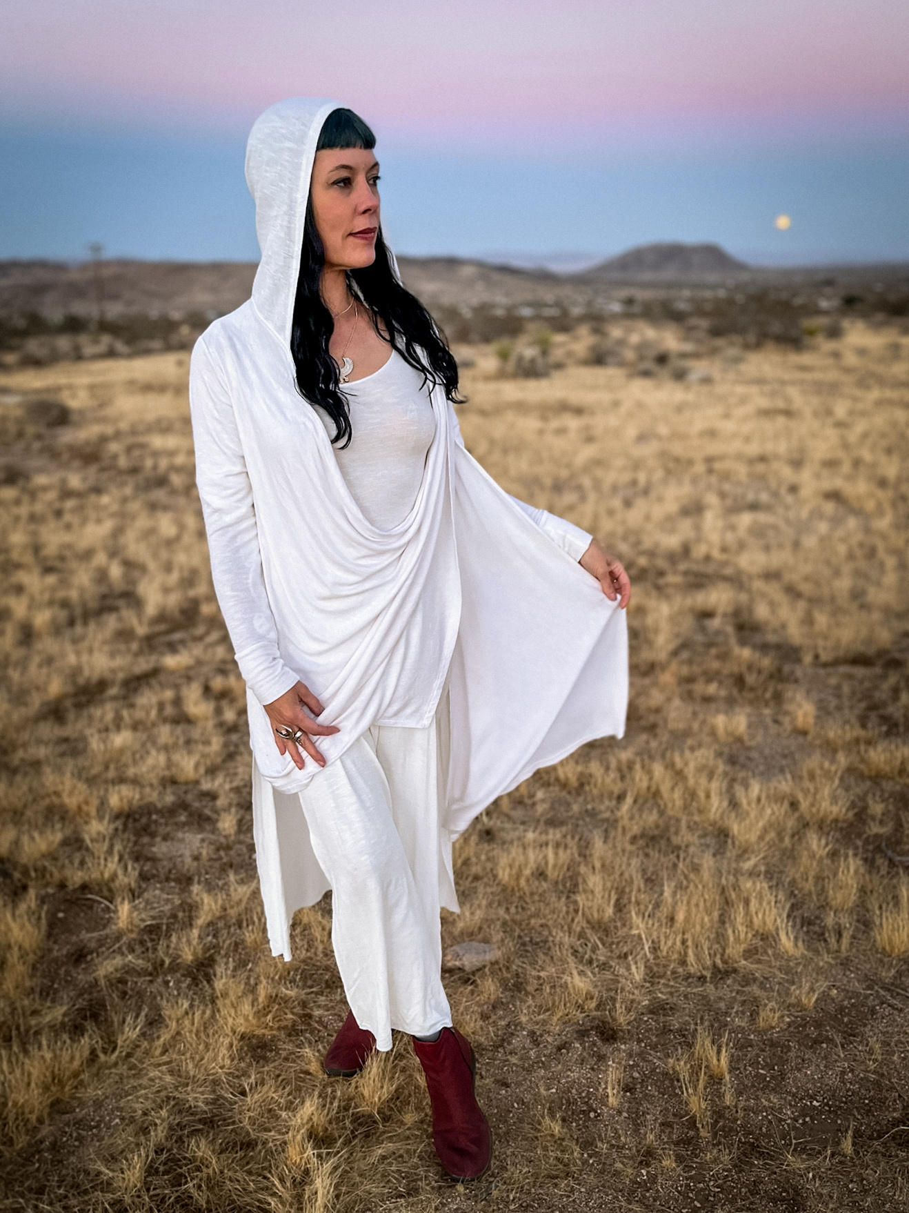 Hooded Mantle Wrap: Ivory