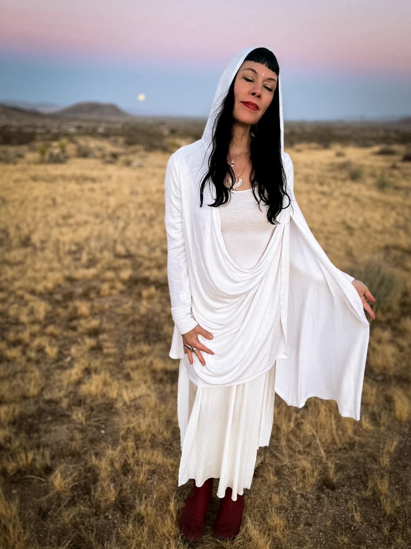 Hooded Mantle Wrap: Ivory