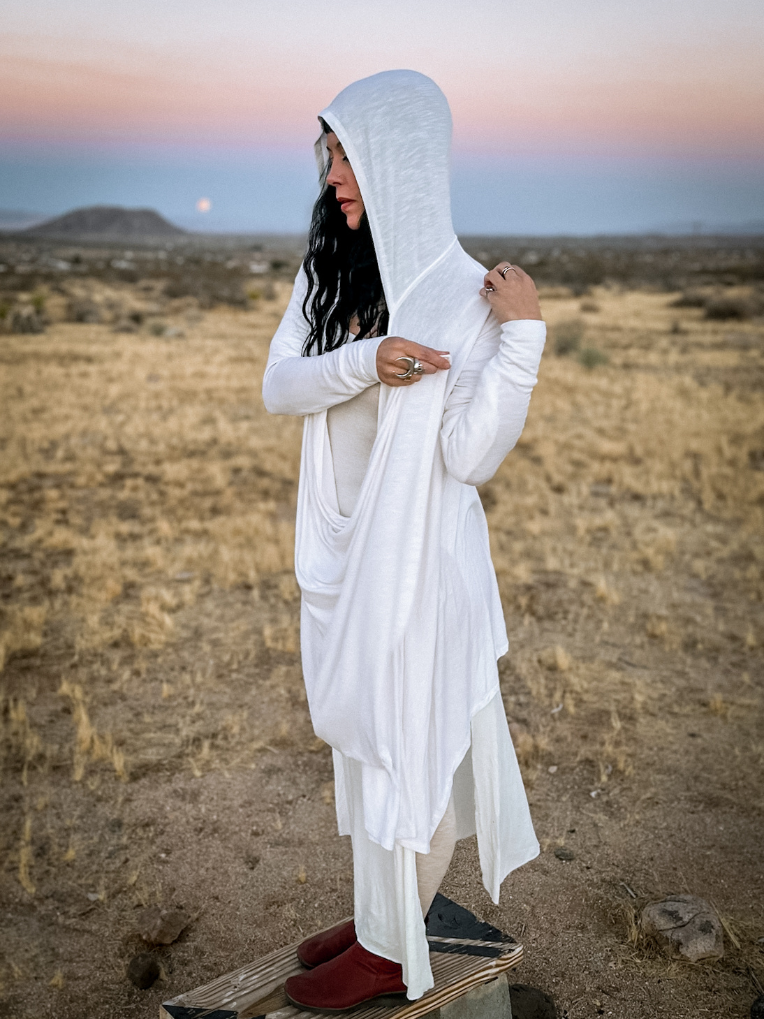 Hooded Mantle Wrap: Ivory