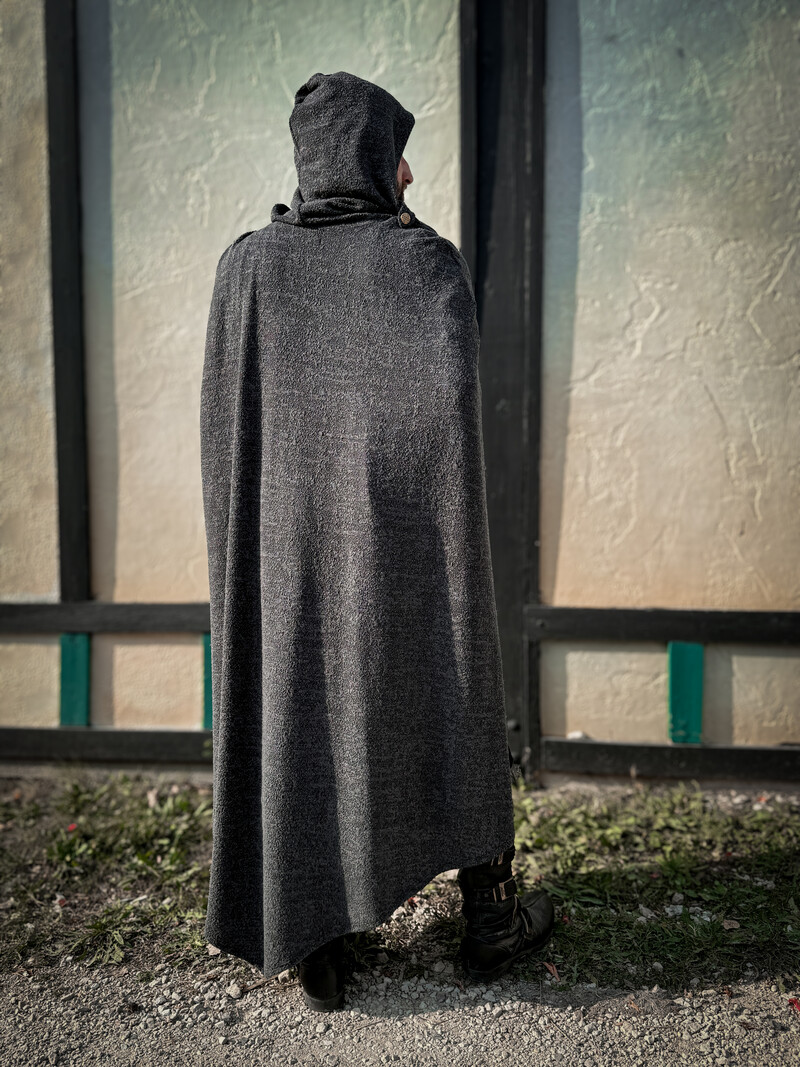 Convertible Cape: Knit Grey Stone