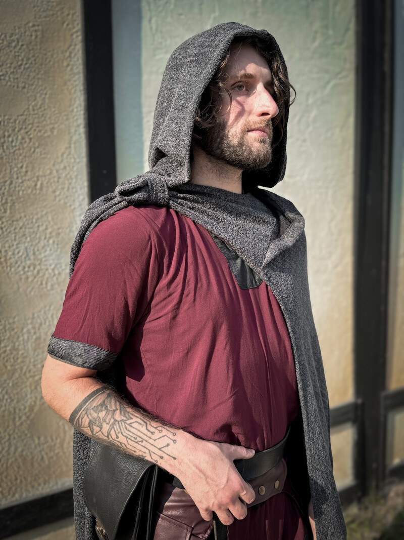 Convertible Cape: Knit Grey Stone