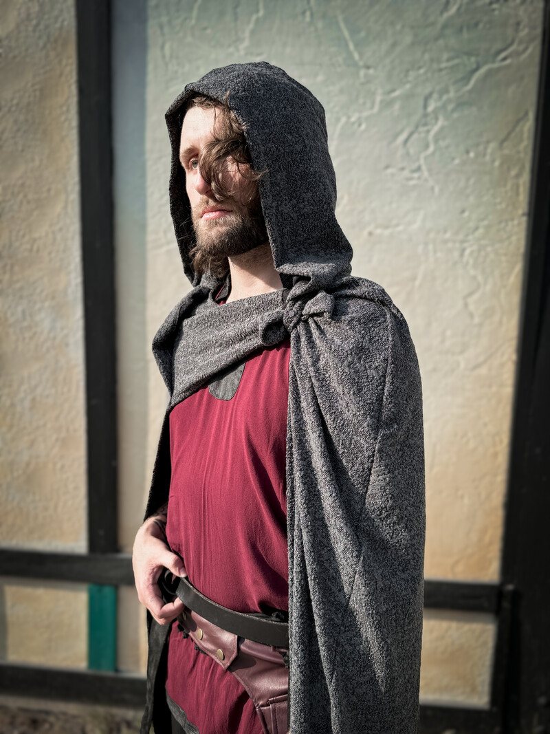 Convertible Cape: Knit Grey Stone