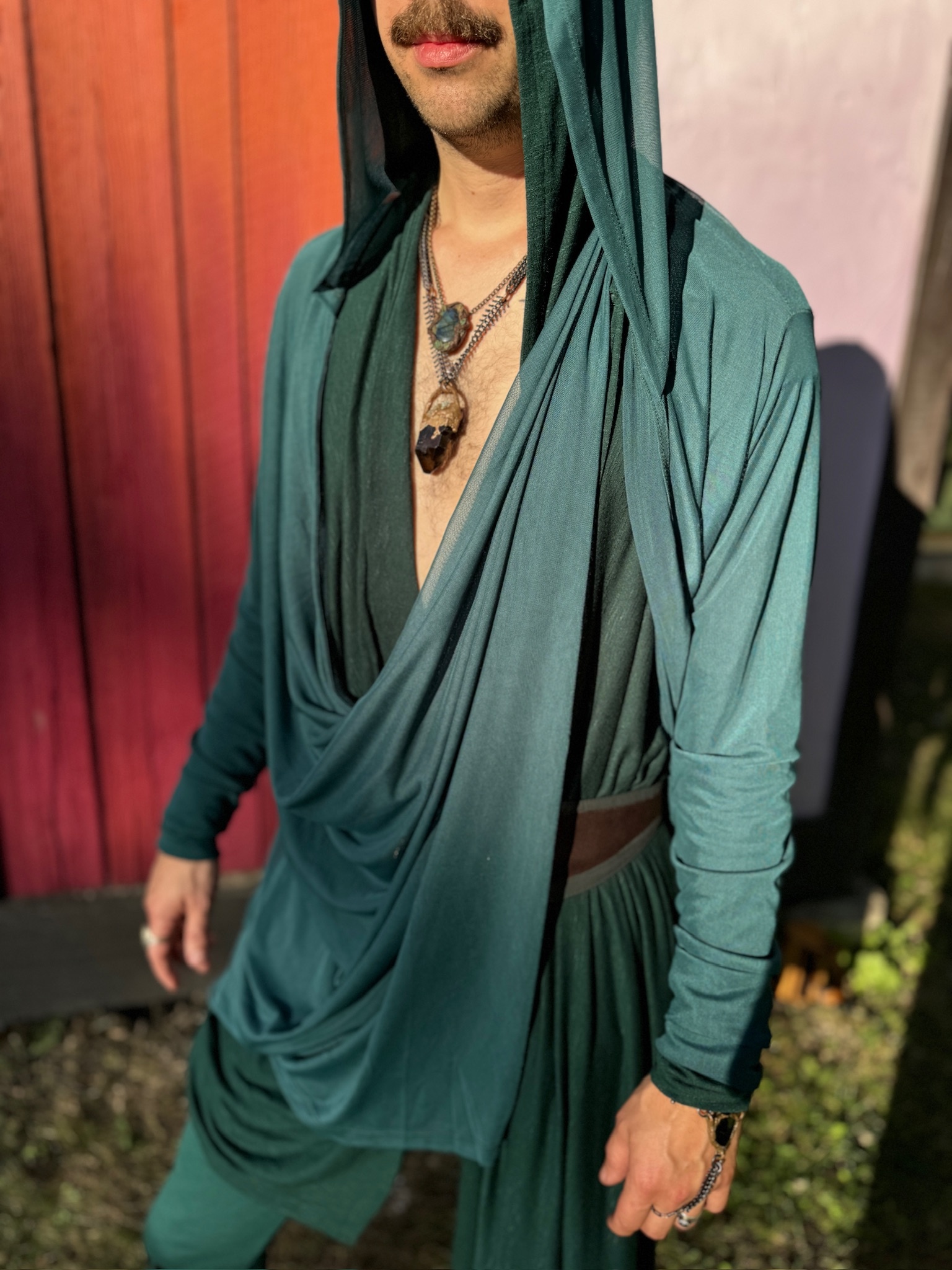 Hooded Mantle Wrap: Mesh + Clover
