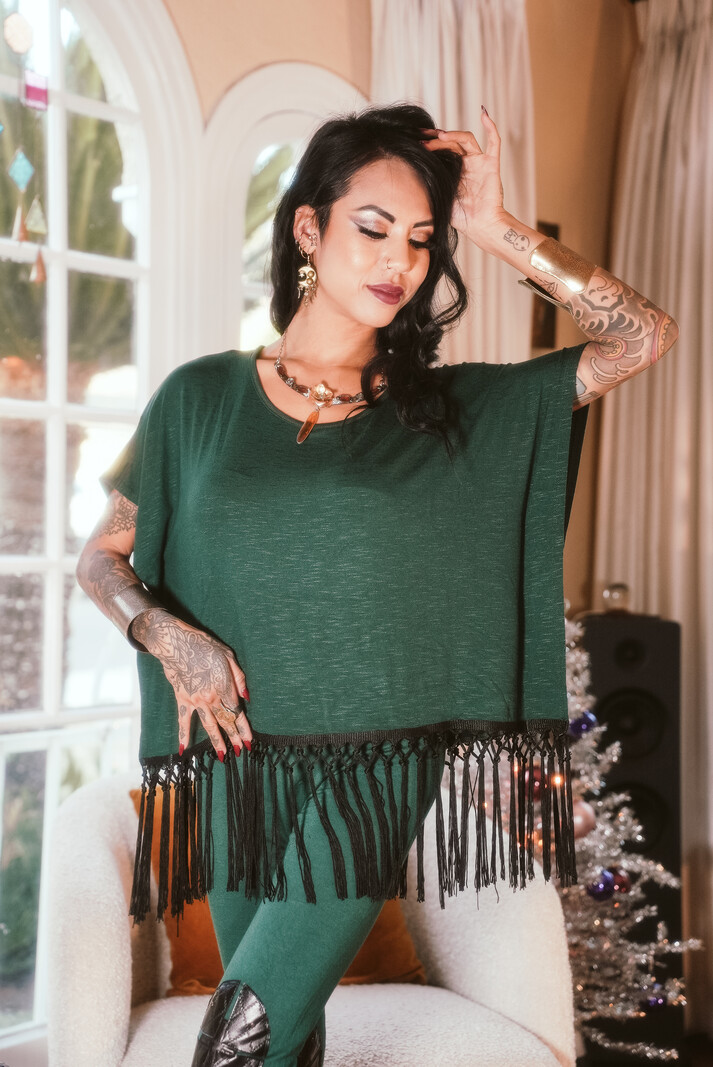 Fringed Kaftan Top