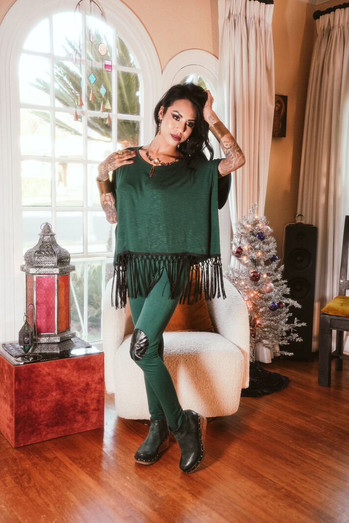 Fringed Kaftan Top
